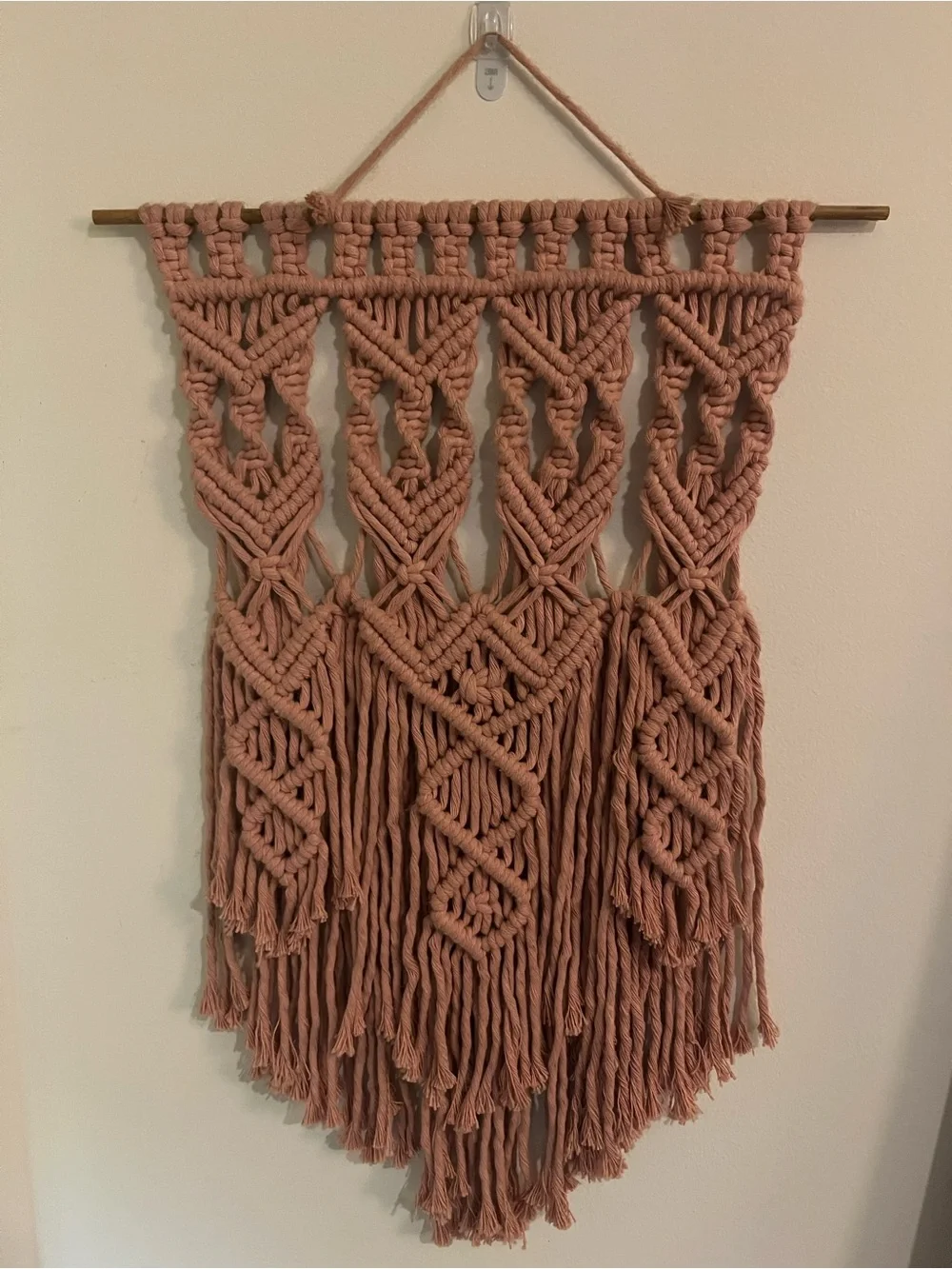 Handmade Blush Pink Macramé Wall Hanging